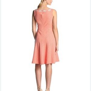 Anne Klein Orange and White Backless Dress with Elegant Silhouette